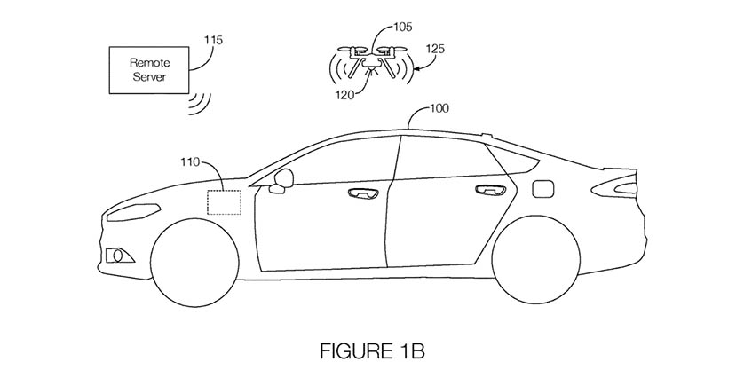 Форд еще в 2016 году патентовал дрон, умеющий сопровождать автомобиль